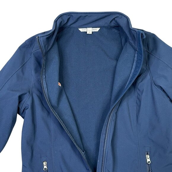 Shell Oil Jacket Womens Large Navy Blue Full Zip Soft Shell Fleece Lined Winter - Picture 6 of 11